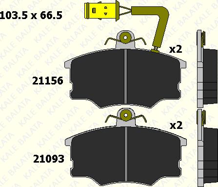 KALE 21156 174 25 - Bremžu uzliku kompl., Disku bremzes adetalas.lv