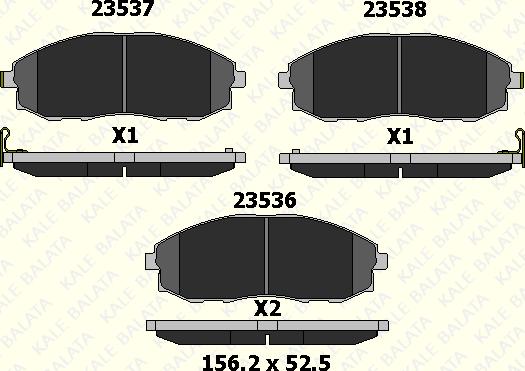 KALE 23536 155 05 - Bremžu uzliku kompl., Disku bremzes adetalas.lv