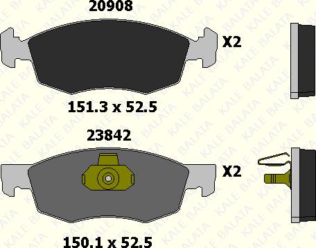 KALE 23842 180 05 - Bremžu uzliku kompl., Disku bremzes adetalas.lv