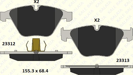 KALE 23312 203 05 - Bremžu uzliku kompl., Disku bremzes adetalas.lv