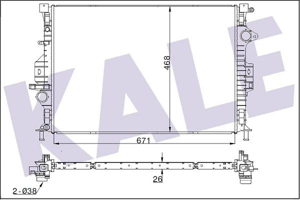 KALE OTO RADYATÖR 355800 - Radiators, Motora dzesēšanas sistēma adetalas.lv