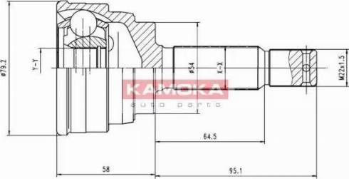 Kamoka 6916 - Šarnīru komplekts, Piedziņas vārpsta adetalas.lv