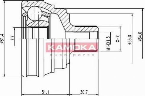 Kamoka 6206 - Šarnīru komplekts, Piedziņas vārpsta adetalas.lv