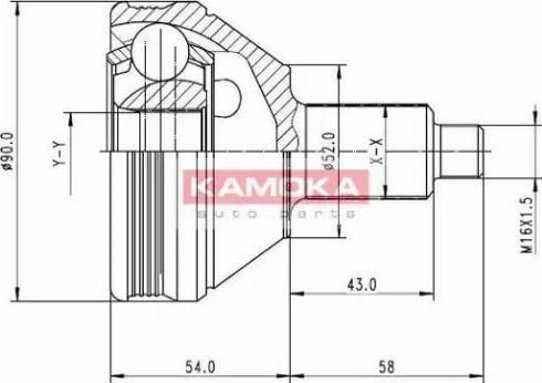 Kamoka 7086 - Šarnīru komplekts, Piedziņas vārpsta adetalas.lv