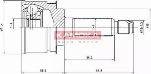 Kamoka 7022 - Šarnīru komplekts, Piedziņas vārpsta adetalas.lv