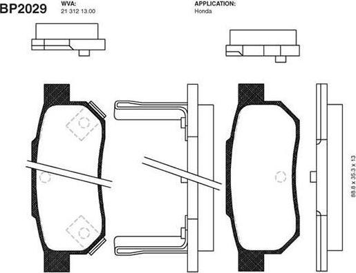 Kavo Parts BP-2029 - Bremžu uzliku kompl., Disku bremzes adetalas.lv