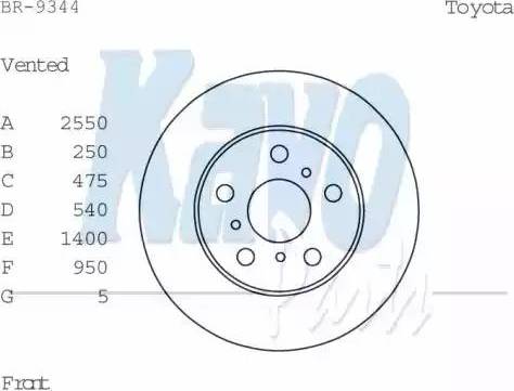 Kavo Parts BR-9344 - Bremžu diski adetalas.lv