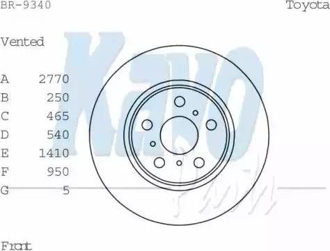 Kavo Parts BR-9340 - Bremžu diski adetalas.lv