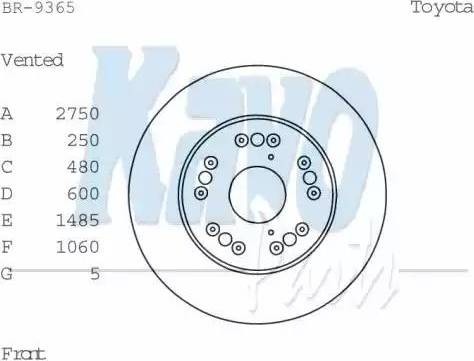 Kavo Parts BR-9365 - Bremžu diski adetalas.lv