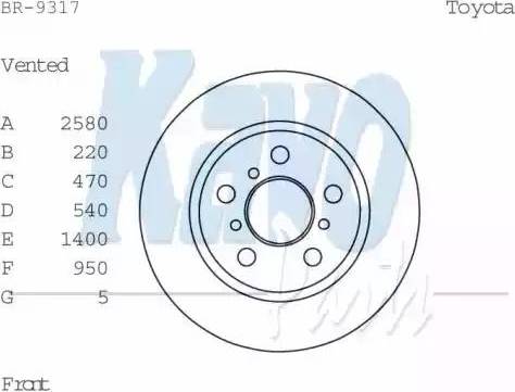 Kavo Parts BR-9317 - Bremžu diski adetalas.lv