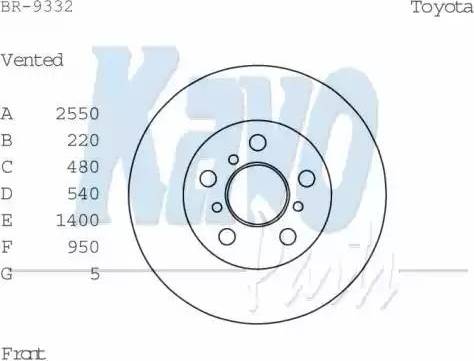 Kavo Parts BR-9332 - Bremžu diski adetalas.lv