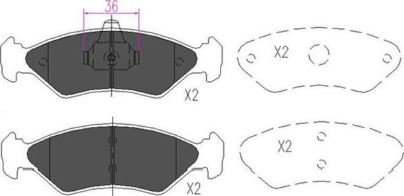 Kavo Parts KBP-4533 - Bremžu uzliku kompl., Disku bremzes adetalas.lv