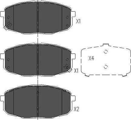 Kavo Parts KBP-4004 - Bremžu uzliku kompl., Disku bremzes adetalas.lv