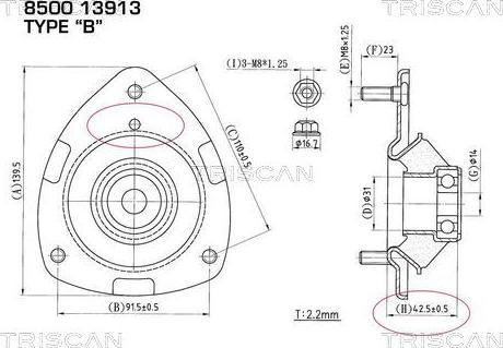 Kawe 8500 13913 - Amortizatora statnes balsts adetalas.lv