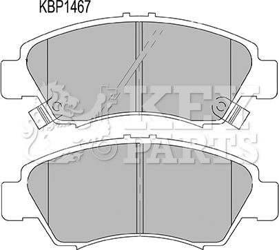 Key Parts KBP1467 - Bremžu uzliku kompl., Disku bremzes adetalas.lv