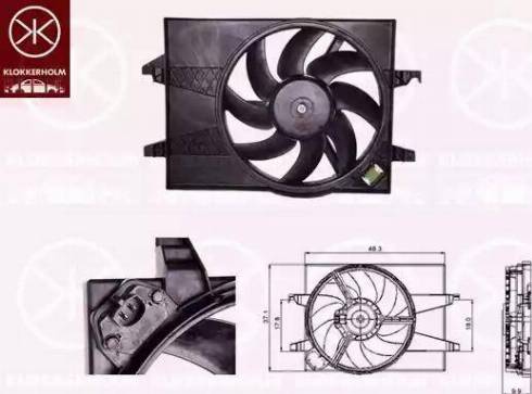 Klokkerholm 25642602 - Ventilators, Motora dzesēšanas sistēma adetalas.lv