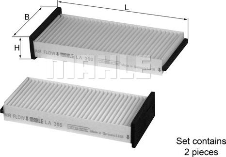 KNECHT LA 366/S - Filtrs, Salona telpas gaiss adetalas.lv