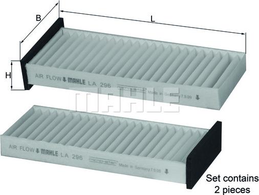 KNECHT LA 296/S - Filtrs, Salona telpas gaiss adetalas.lv