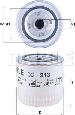 KNECHT OC 313 - Eļļas filtrs adetalas.lv