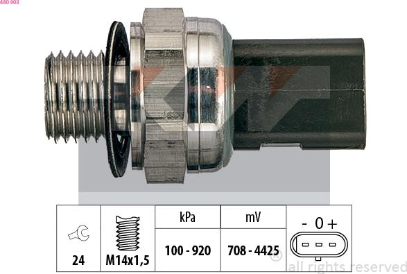 KW 480 003 - Devējs, Eļļas spiediens adetalas.lv