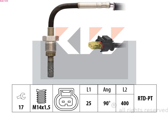 KW 422 133 - Devējs, Izplūdes gāzu temperatūra adetalas.lv