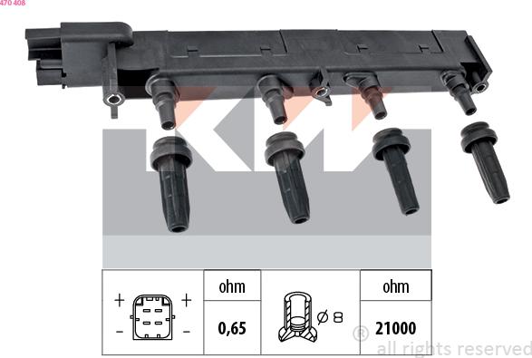 KW 470 408 - Aizdedzes spole adetalas.lv