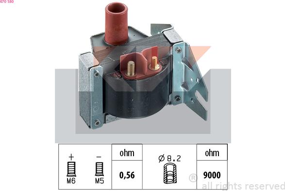 KW 470 180 - Aizdedzes spole adetalas.lv