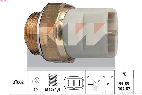 KW 550 605 - Termoslēdzis, Radiatora ventilators adetalas.lv