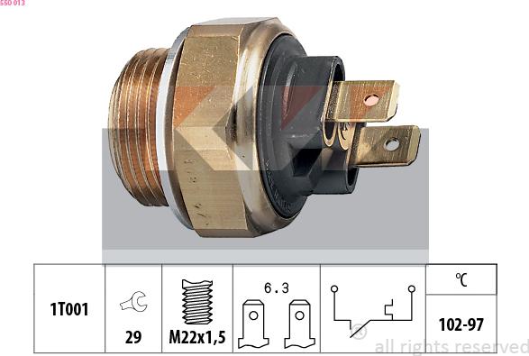 KW 550 013 - Termoslēdzis, Radiatora ventilators adetalas.lv