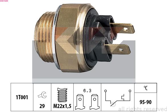 KW 550 020 - Termoslēdzis, Radiatora ventilators adetalas.lv