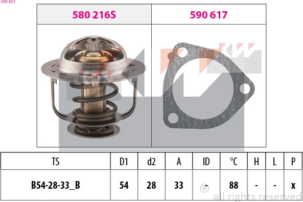 KW 580 453 - Termostats, Dzesēšanas šķidrums adetalas.lv