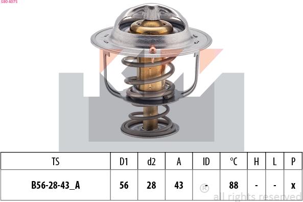 KW 580 407S - Termostats, Dzesēšanas šķidrums adetalas.lv