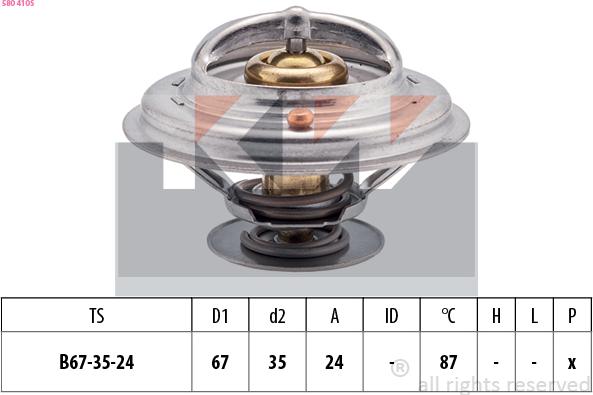 KW 580 410S - Termostats, Dzesēšanas šķidrums adetalas.lv