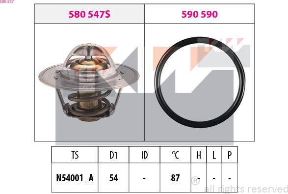 KW 580 547 - Termostats, Dzesēšanas šķidrums adetalas.lv