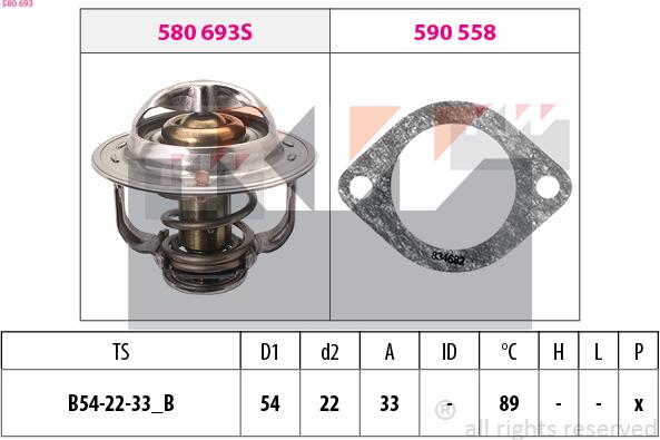 KW 580 693 - Termostats, Dzesēšanas šķidrums adetalas.lv