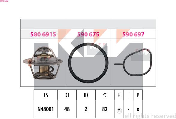 KW 580 692 - Termostats, Dzesēšanas šķidrums adetalas.lv