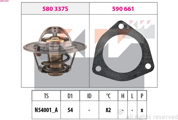 KW 580 644 - Termostats, Dzesēšanas šķidrums adetalas.lv