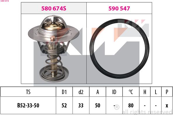 KW 580 674 - Termostats, Dzesēšanas šķidrums adetalas.lv