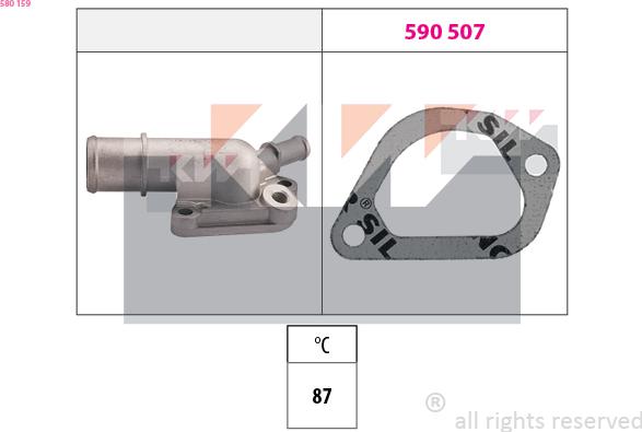 KW 580 159 - Termostats, Dzesēšanas šķidrums adetalas.lv