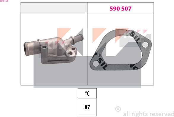 KW 580 155 - Termostats, Dzesēšanas šķidrums adetalas.lv