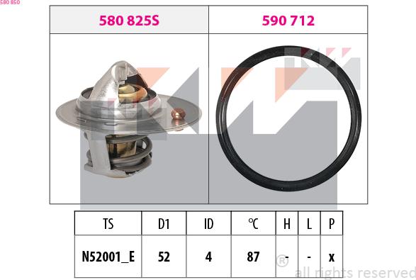 KW 580 850 - Termostats, Dzesēšanas šķidrums adetalas.lv