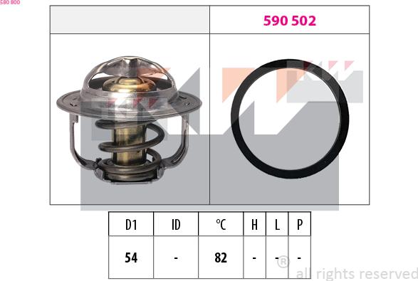 KW 580 800 - Termostats, Dzesēšanas šķidrums adetalas.lv