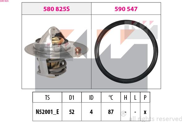 KW 580 825 - Termostats, Dzesēšanas šķidrums adetalas.lv