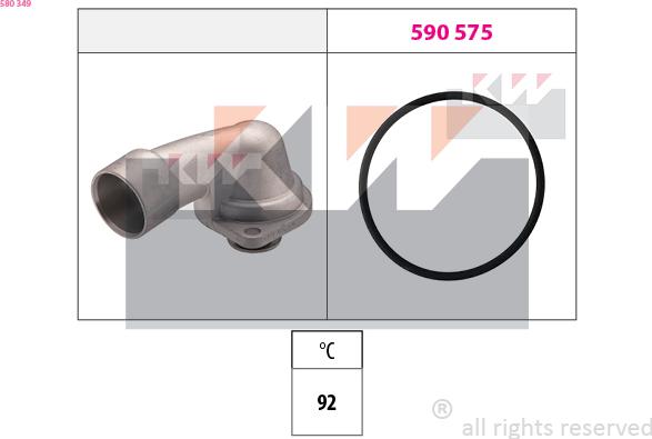 KW 580 349 - Termostats, Dzesēšanas šķidrums adetalas.lv