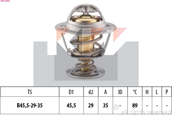 KW 580 389S - Termostats, Dzesēšanas šķidrums adetalas.lv