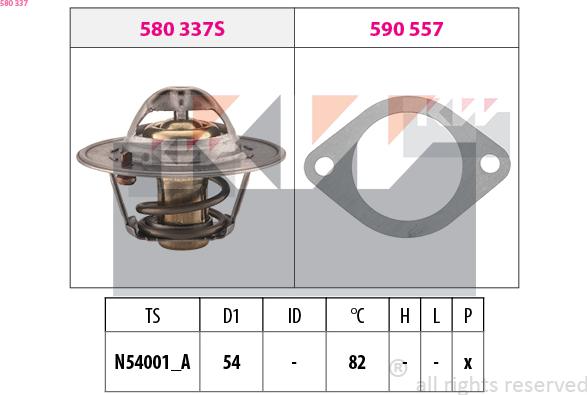 KW 580 337 - Termostats, Dzesēšanas šķidrums adetalas.lv