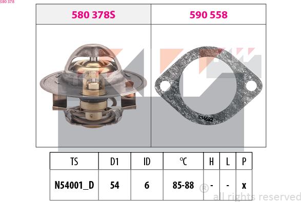 KW 580 378 - Termostats, Dzesēšanas šķidrums adetalas.lv