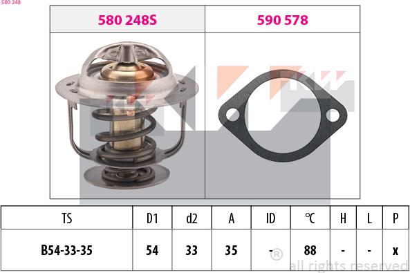 KW 580 248 - Termostats, Dzesēšanas šķidrums adetalas.lv