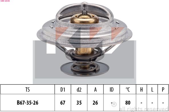 KW 580 254S - Termostats, Dzesēšanas šķidrums adetalas.lv