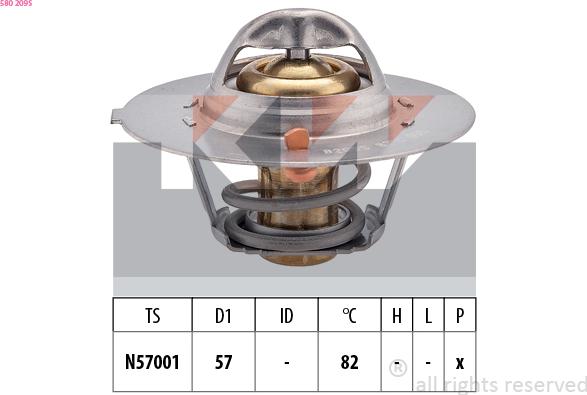 KW 580 209S - Termostats, Dzesēšanas šķidrums adetalas.lv